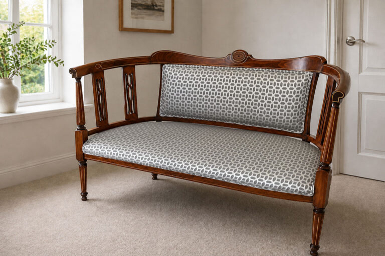 Edwardian Salon Settee Restoration & Upholstery in New Milton