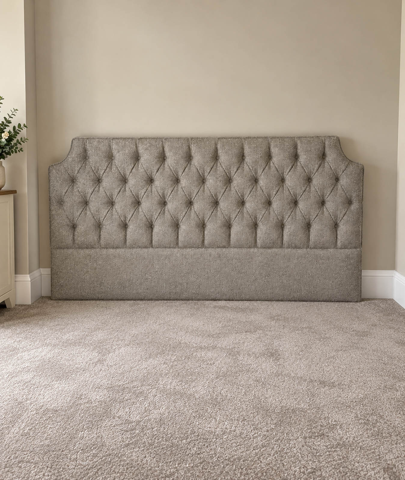 Roberts Upholstery grey headboard